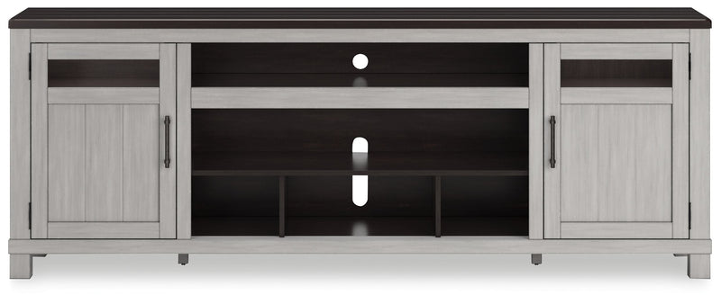 Darborn - XL TV Stand W/Fireplace Option - Gray / Brown