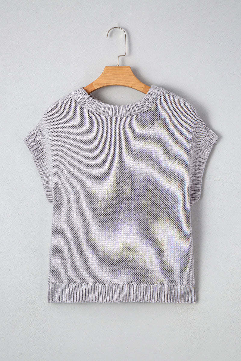 Sara Bowknot Applique Cap Sleeve Sweater