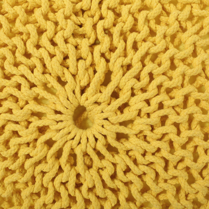Bordeaux - Knitted Round Pouf Ottoman