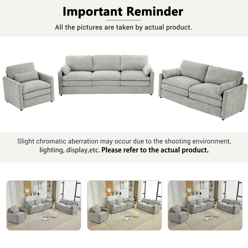 Cozy Upholstered Sofa Set For Living Room