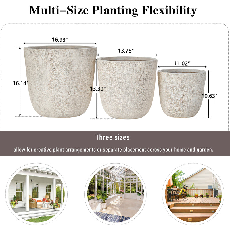 U_STYLE Lightweight MGO Planter Set of 3