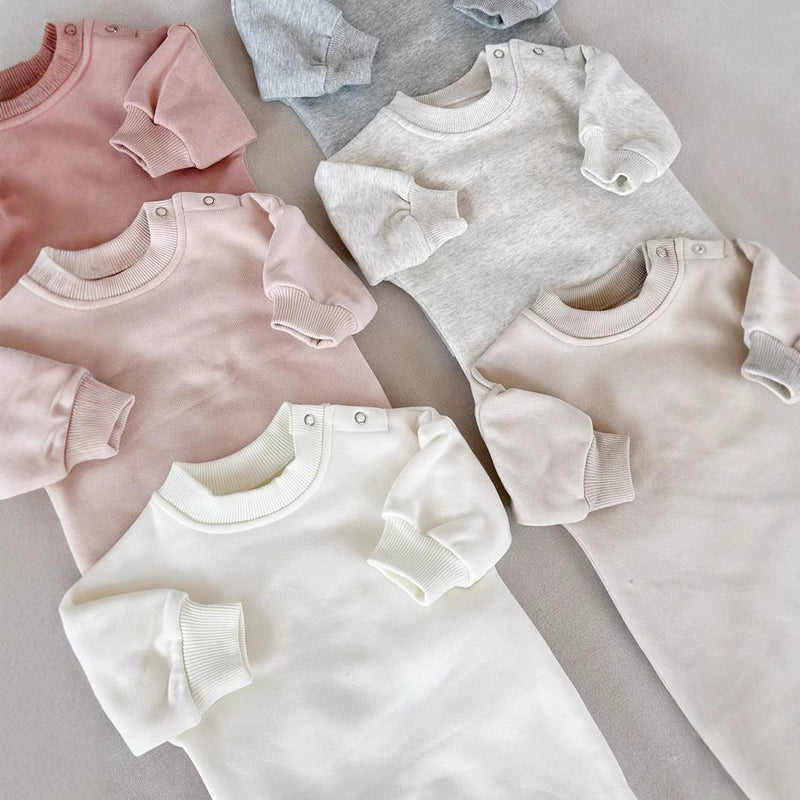 Children's Fleece Solid Color Stylish Thick Romper Jumpsuit