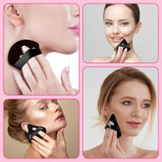 6 Pcs Powder Puff Face Soft Triangle Makeup Puff Velour Makeup Sponge Beauty Blender for Loose Powder (Black)