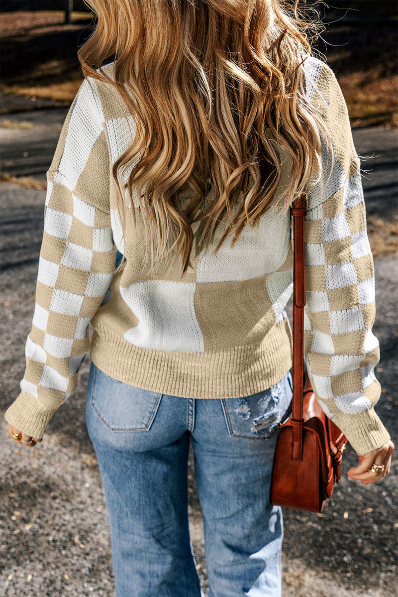 Vivifira Print Drop Shoulder Sweater