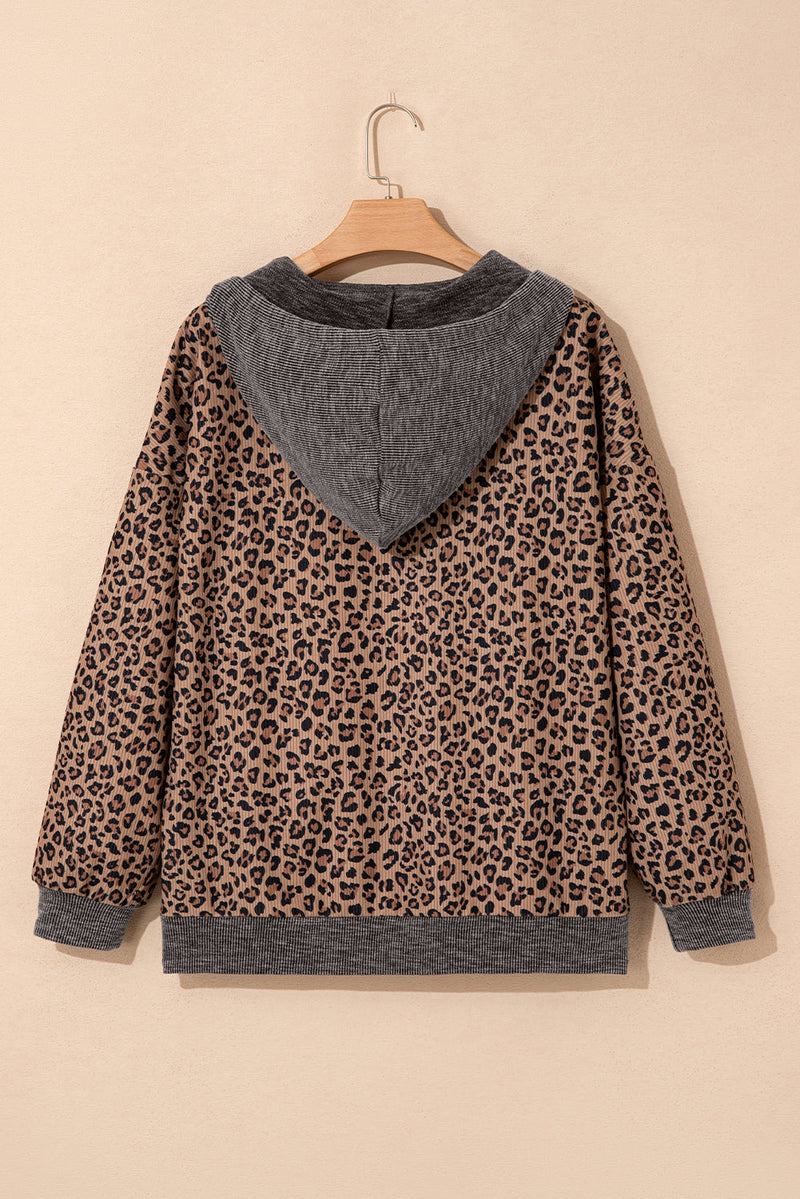 April Collar Zip Hooded Pullover