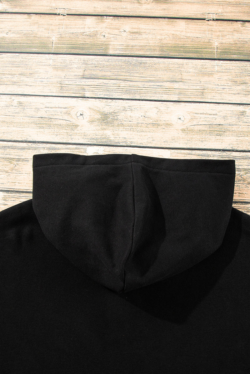 Kate Fleece Lined Half Zipper Kangaroo Pockets Loose Hoodie