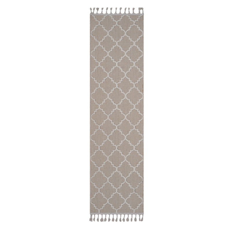 NAAR Guros Collection 2X8 Ivory / Trellis Indoor / Outdoor Runner Rug
