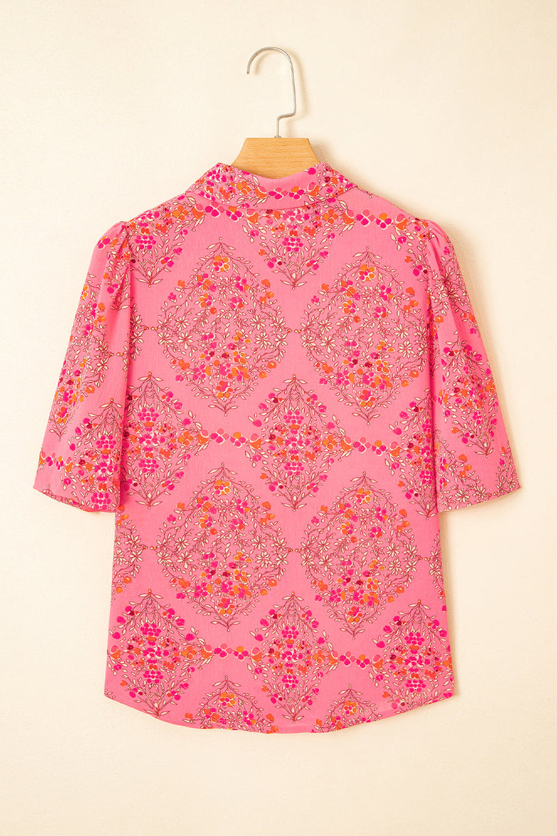 Josephine Floral Wide Short Sleeve Loose Top