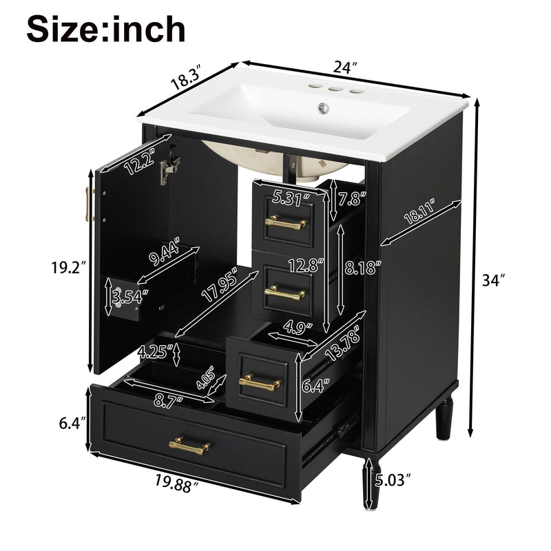 Traditional Bathroom Vanity Set With Soft Close Doors