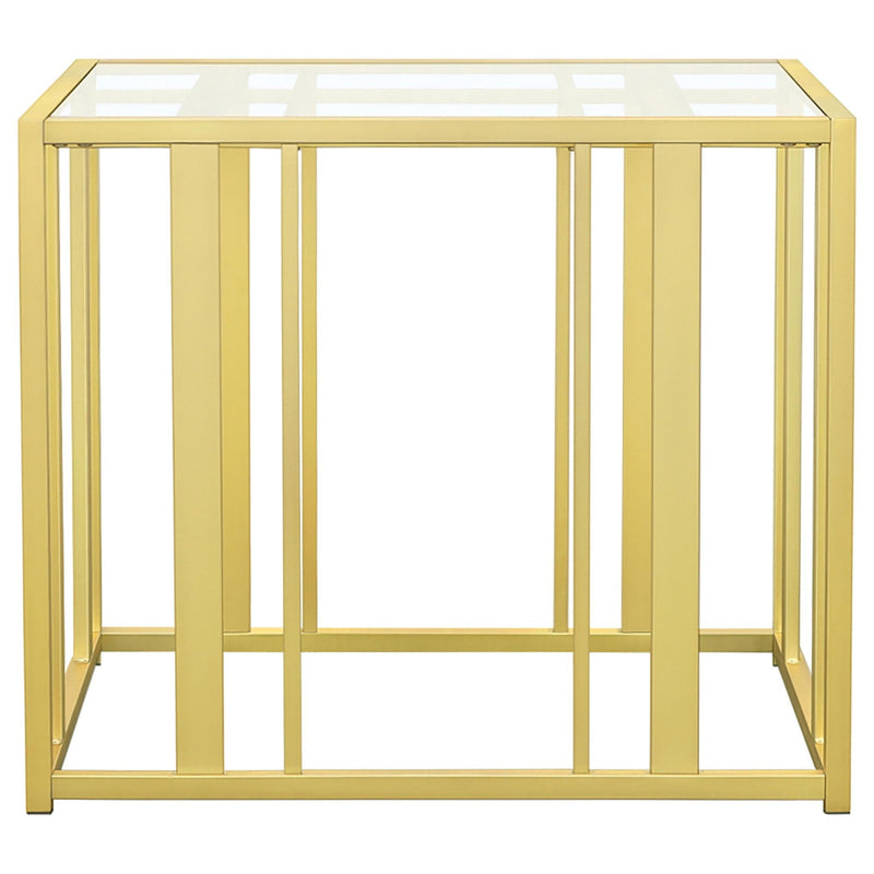 Adri 2-piece Coffee and End Table Set Matte Brass