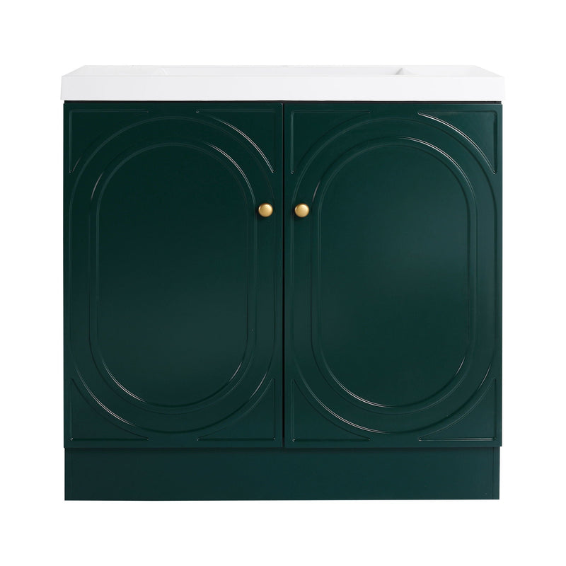 Contemporary Freestanding Bathroom Vanity With Resin Sink & Soft-Close Cabinet Doors