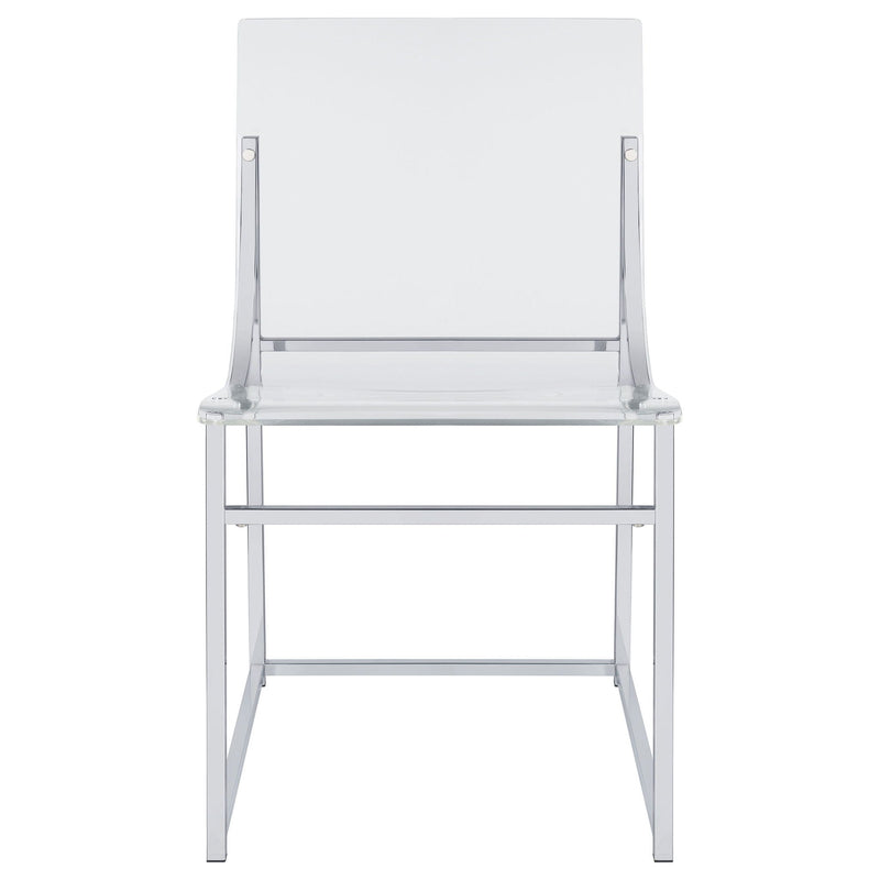 Adino Acrylic Dining Side Chair Chrome (Set of 2)