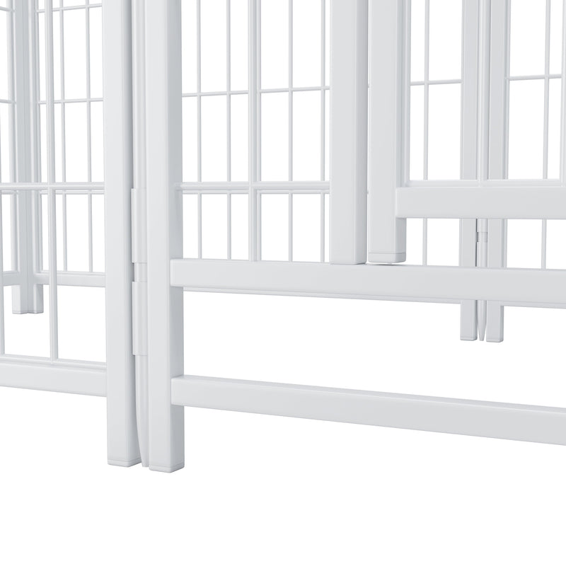 Dog Playpen Indoor 24 inch 8 Panels Metal Dog Pen Pet Dog Fence Outdoor Exercise Pen with Doors, Heavy Duty Dog Fence Puppy Pen for Large Medium Small Dogs Indoor Outdoor Foldable Pet Exercise Pen