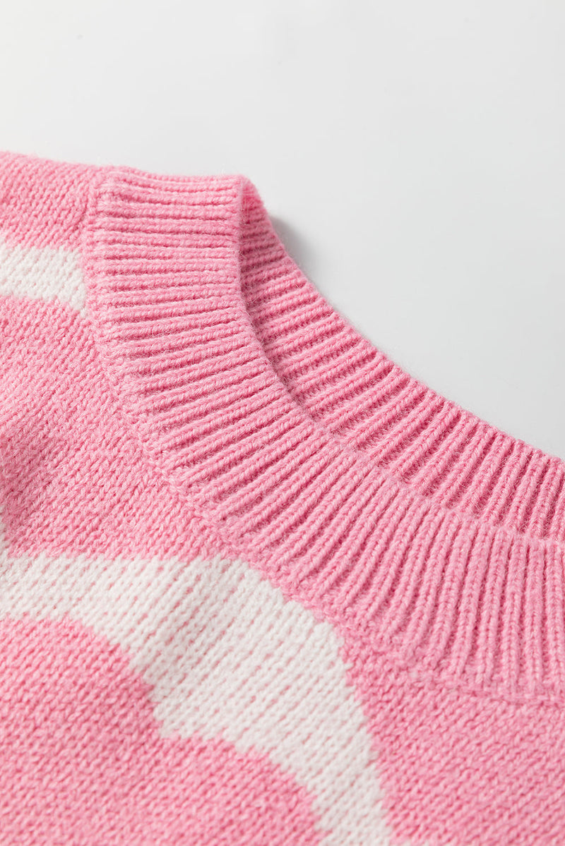 Skylar Heart Print Knit Sweater