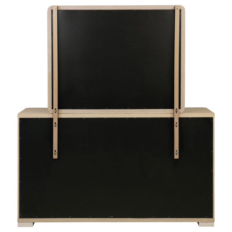 Ladera 6-drawer Bedroom Dresser and Mirror Light Elm