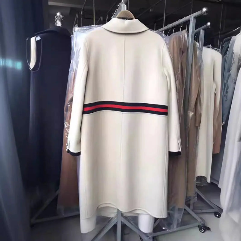 Audrey Hepburn Style Wool Blend Long Dress Coat