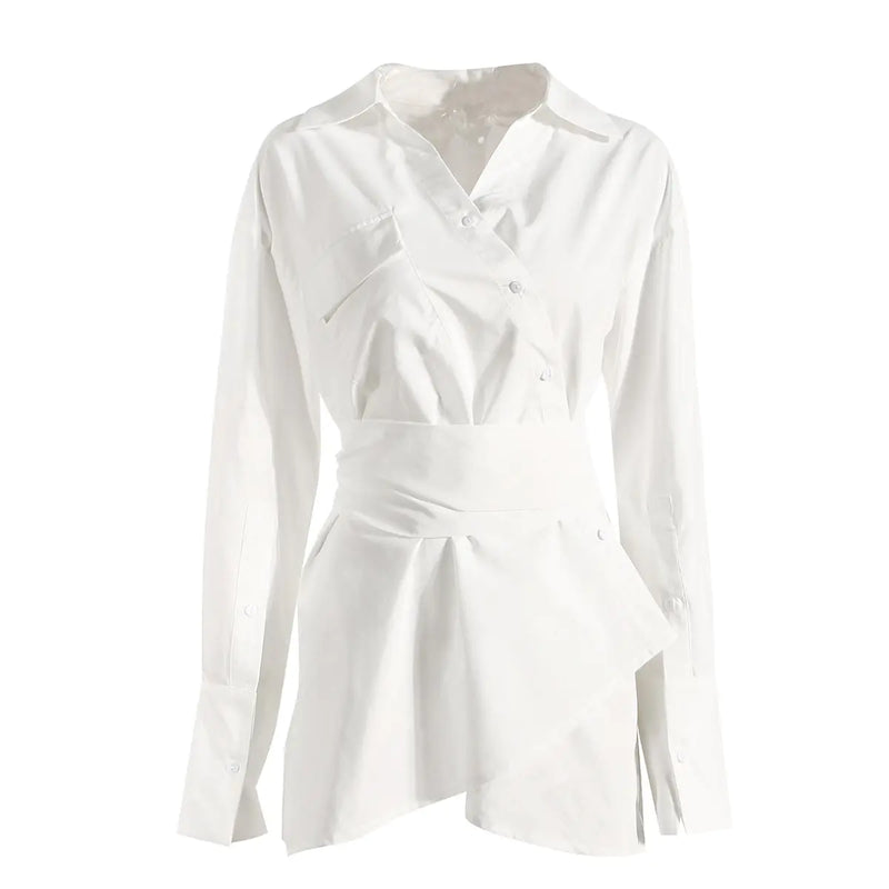 Irregular Shirt Dress for Women's Fashion