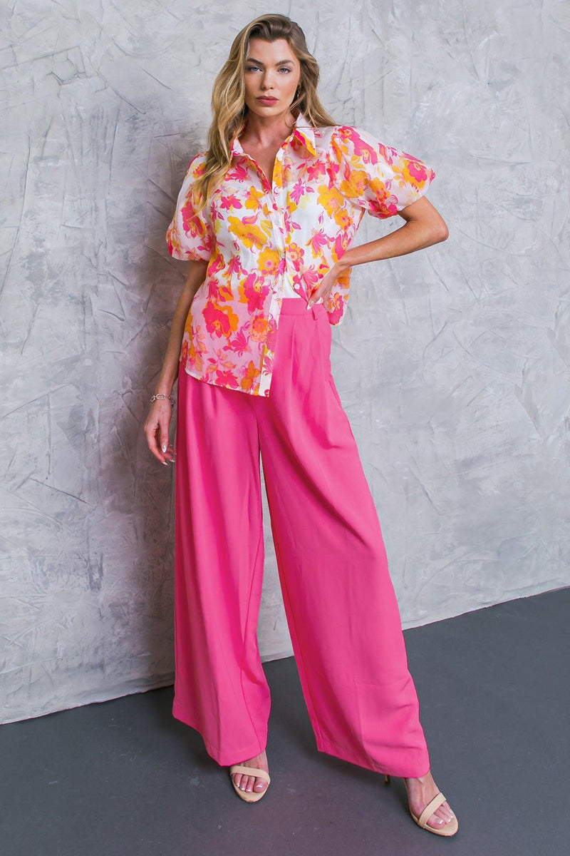 EFFORTLESS OUTLOOK WOVEN TOP