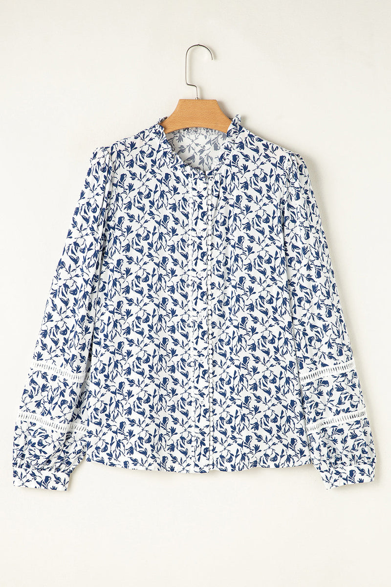 Melanie Lace Floral Puff Sleeve Top