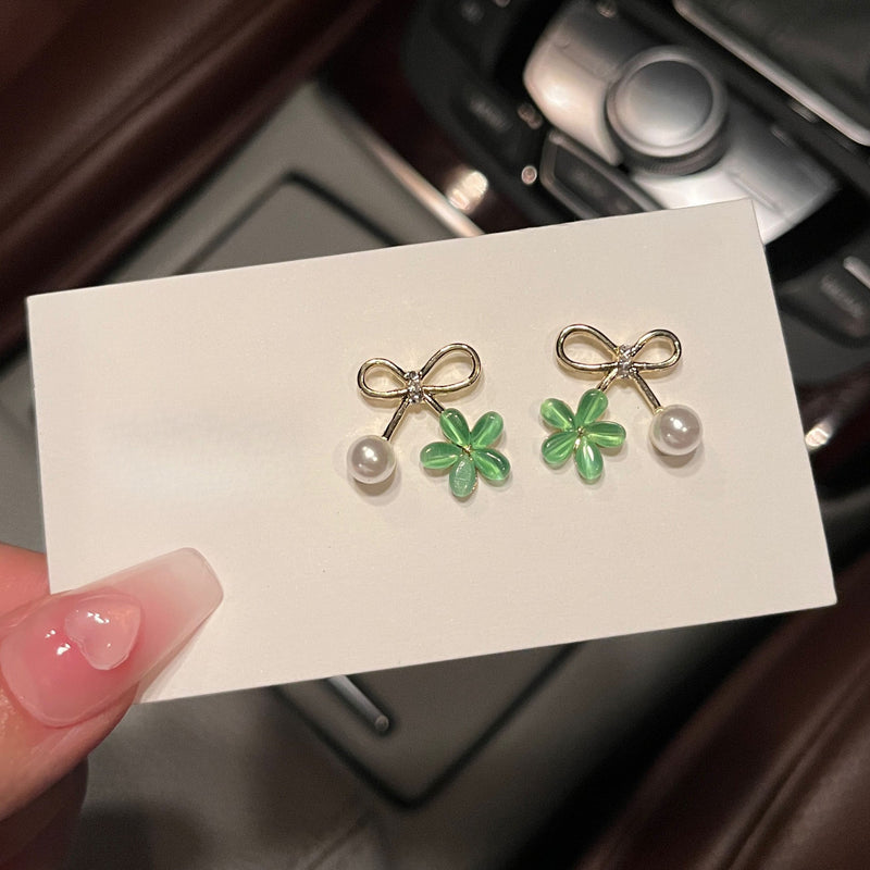 Opal Flower Earrings Women