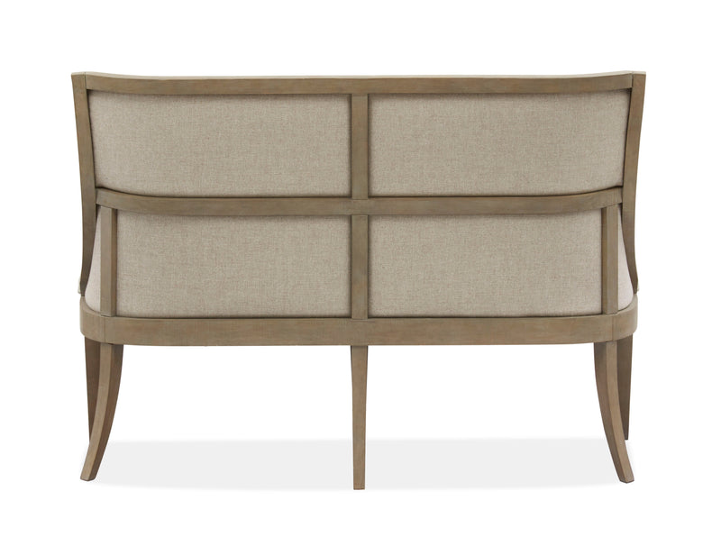 Lancaster - Bench With Upholstered Seat & Back - Dovetail Gray