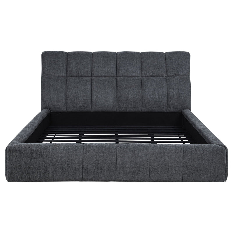Nollet 48-inch Upholstered California King Platform Bed Grey