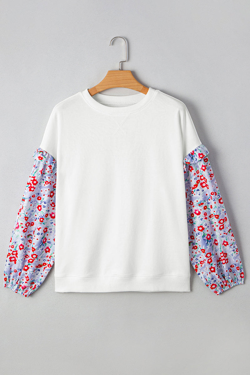 Isabel Floral Ruffled Balloon Sleeve Loose Blouse