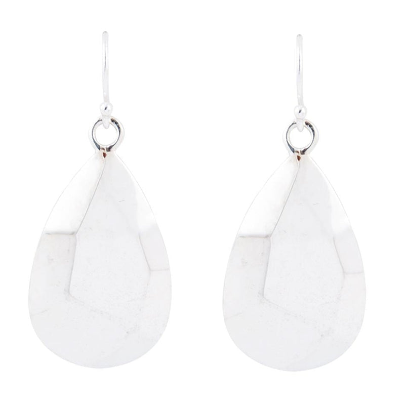 Faceted Sterling Silver Drop Earrings