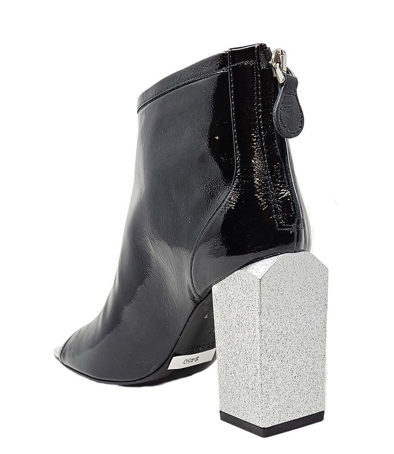 Fatima Black Silver Hi Heel Sandal
