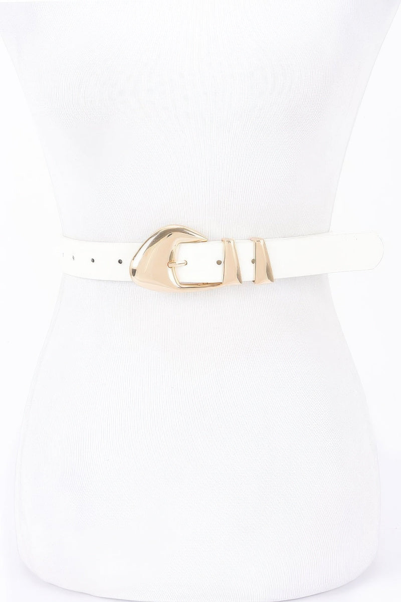 Faux Leather Multi Metal Buckle Belt