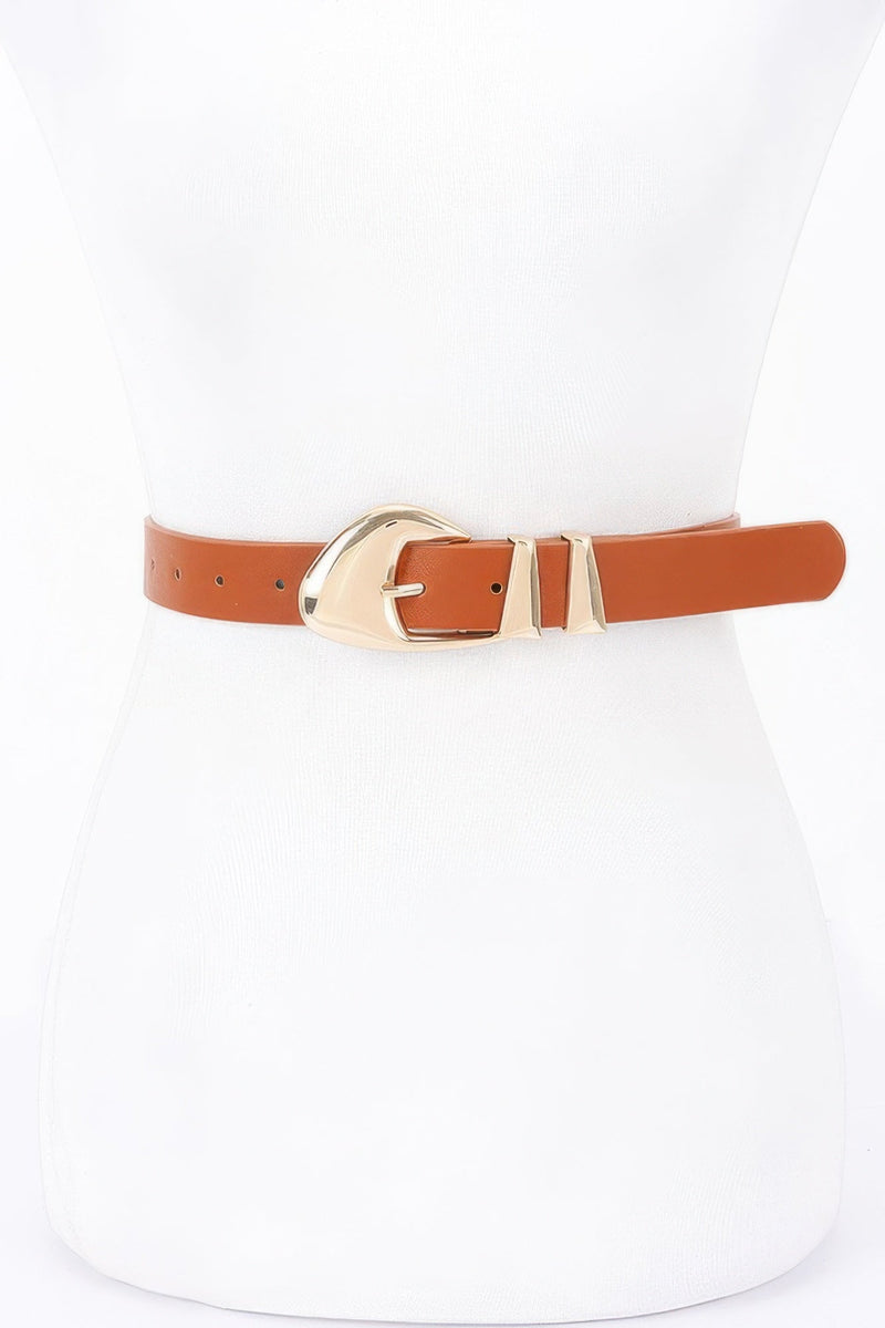 Faux Leather Multi Metal Buckle Belt