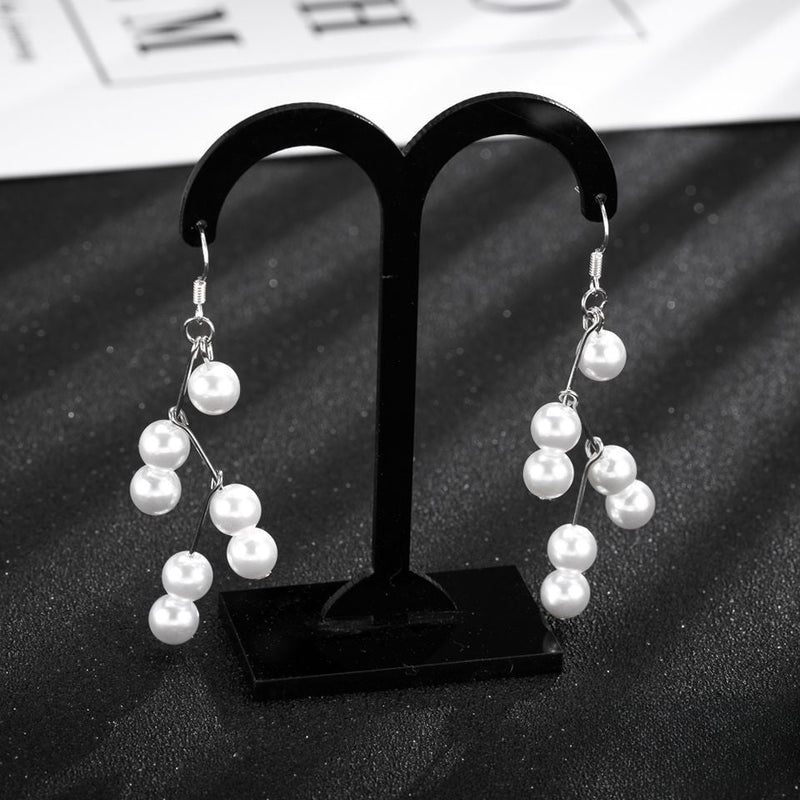 Imitation Pearl Pendant Dangle Drop Earrings