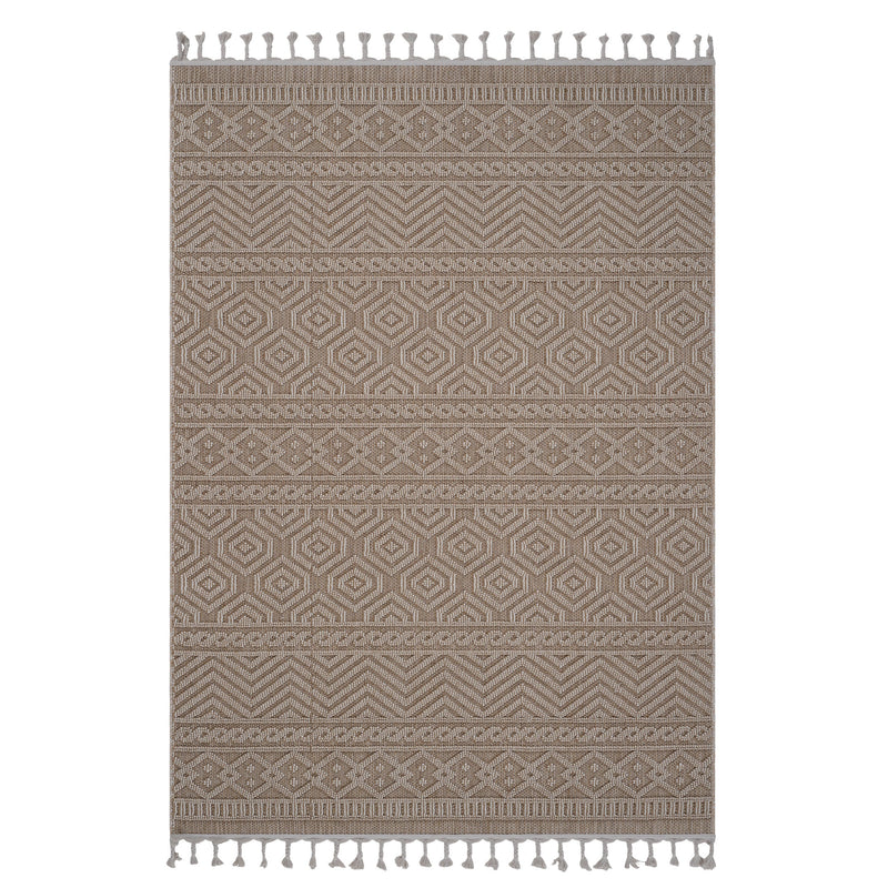 NAAR Guros Collection 6X9 Mocha / Geometric Indoor / Outdoor Area Rug