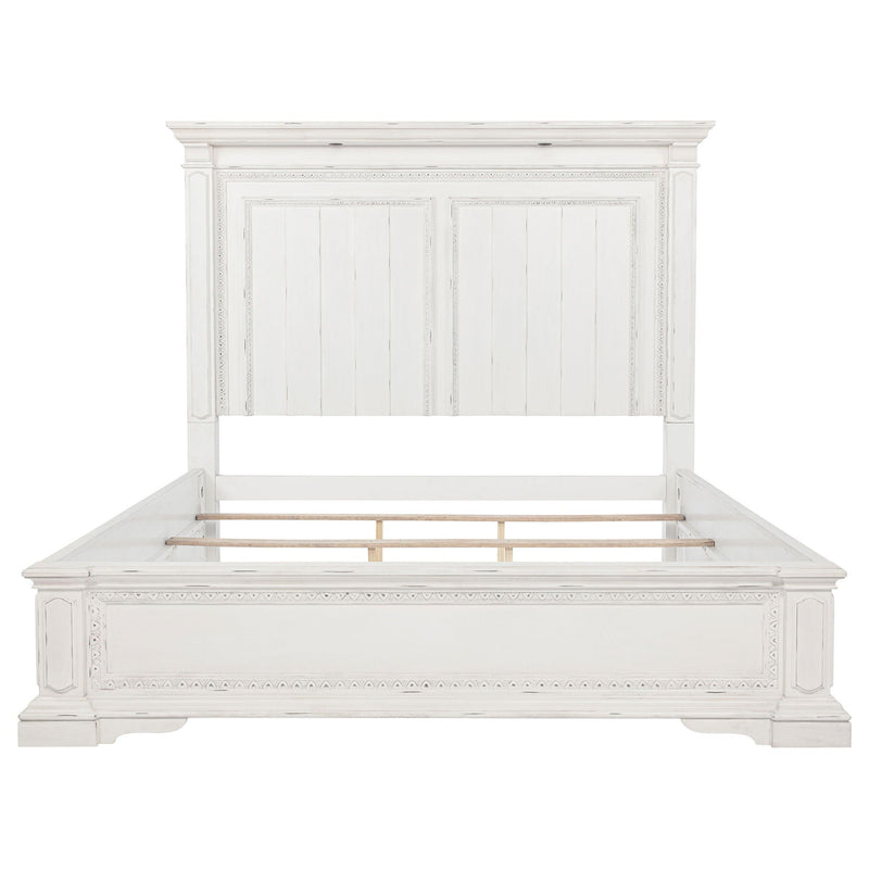 McKinney Queen LED Light Panel Bed Vintage White