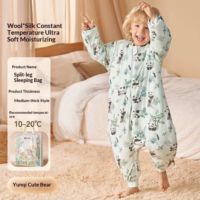 Sleeping Bag Silk Wool Autumn And Winter Thickened Constant Temperature For Children