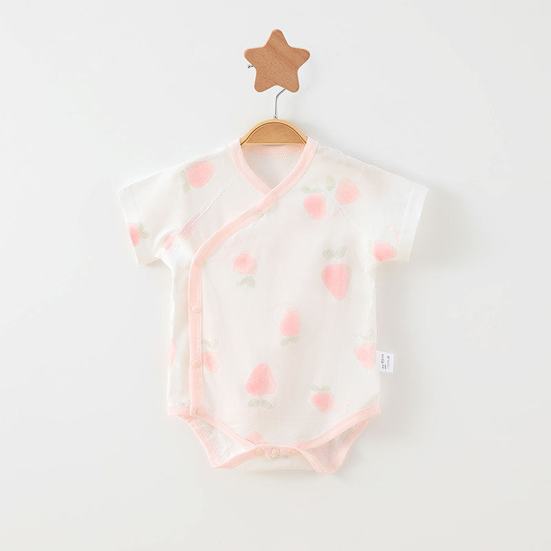 Simple Cartoon Print Summer Baby Rompers Girls Clothing