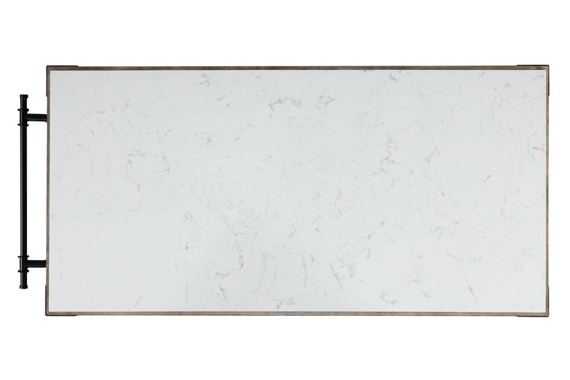 Alforvott - Kitchen Island - Marble Top & Weathered Gray