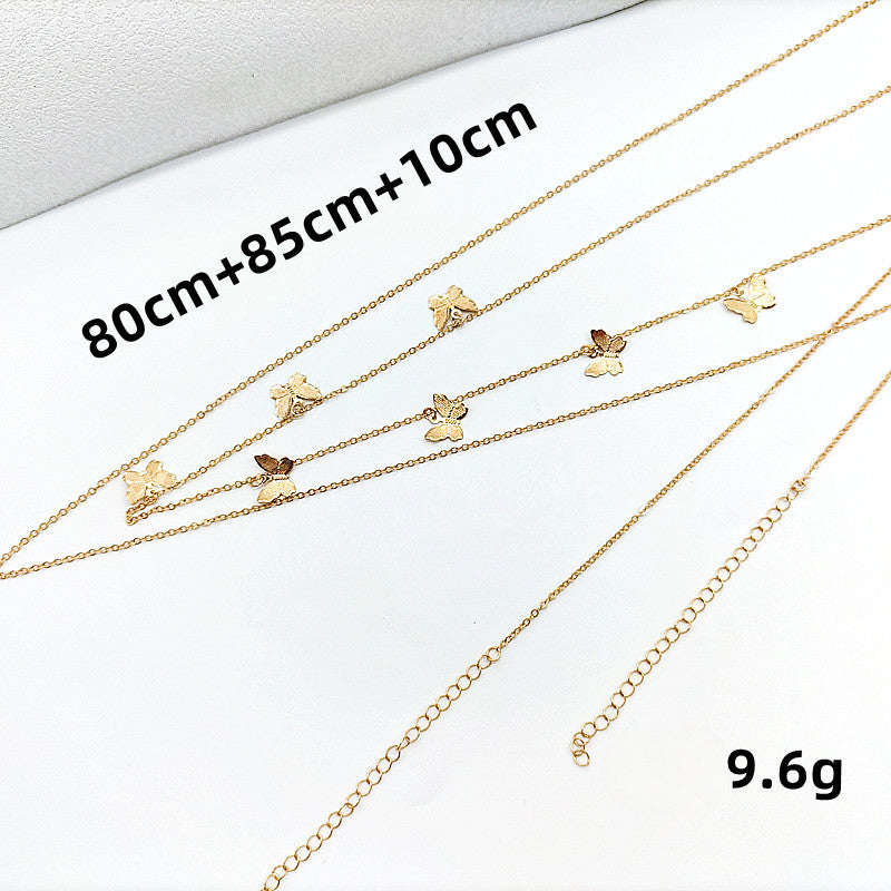 Mini Butterfly Pendant Waist Chain Elegant Waist Belly Chain