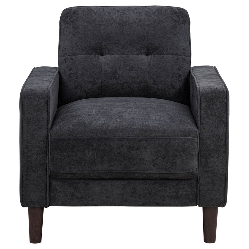 Bowen II Fabric Upholstered Track Arm Chair Steel Grey