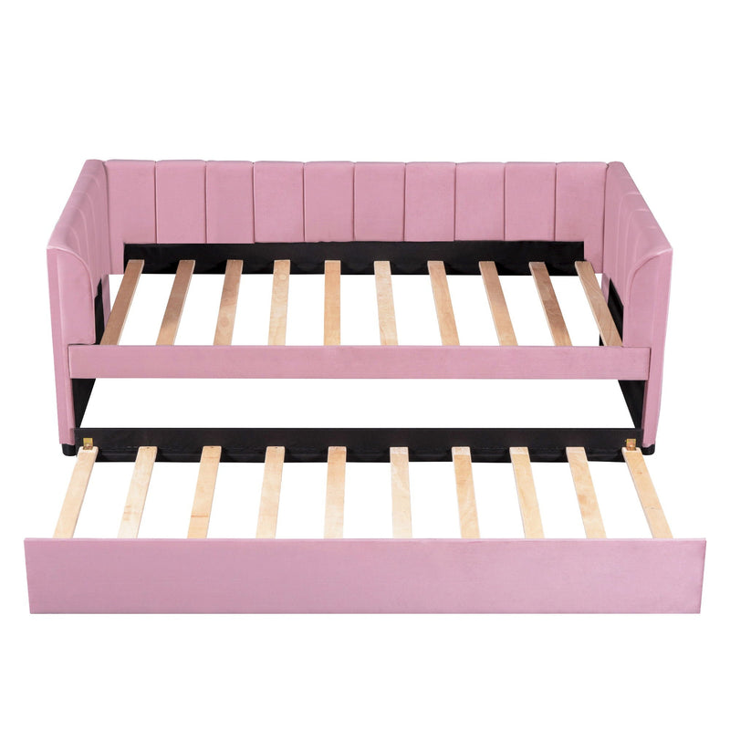 Upholstered Daybed With Ergonomic Design Backrest