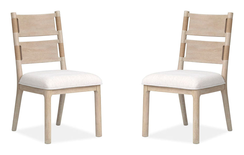 Sunset Cove - Upholstered Side Chair With Wood Back (Set of 2) - Sanibel Brown