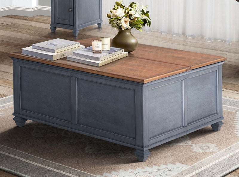 Lift-Top Coffee Table - Blue