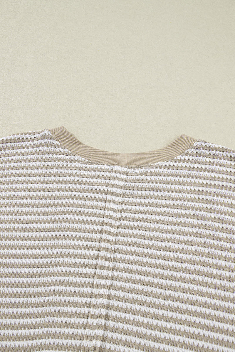Vanessa Knit Ribbed Trim Long Sleeve PLUS Top
