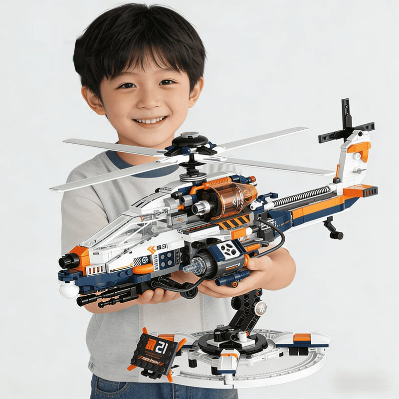 Fashionable Helicopter Building Block Toy