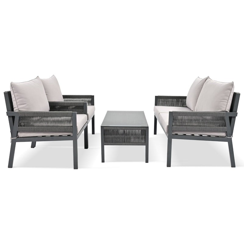 K&K 4-Piece Rope Patio Furniture Set