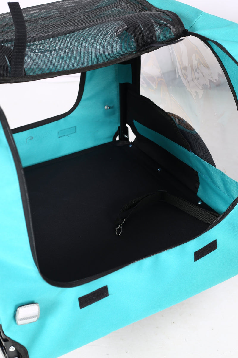 Pet Bike Trailer Dog Cart for Bicycle, Suitable for Small and Medium Pets, Easy Folding Cart Frame, Quick Release Wheel, Non-Slip Floor, Internal Leash