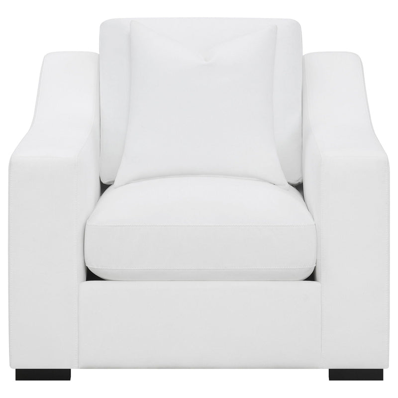 Ashlyn Upholstered Sloped Arm Accent Chair White