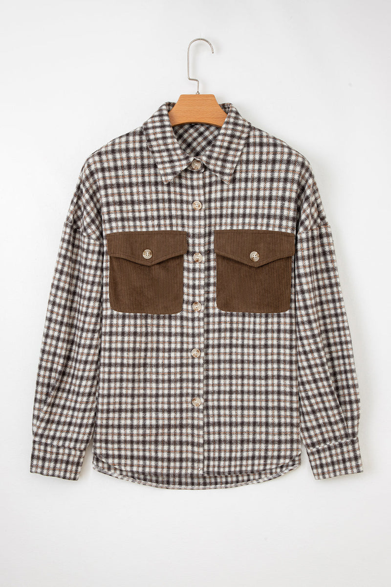 Ava Flap Patchwork Plaid Shacket