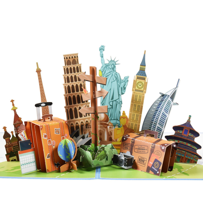 3D Three-dimensional Travel Card Handmade Card Paper Carving