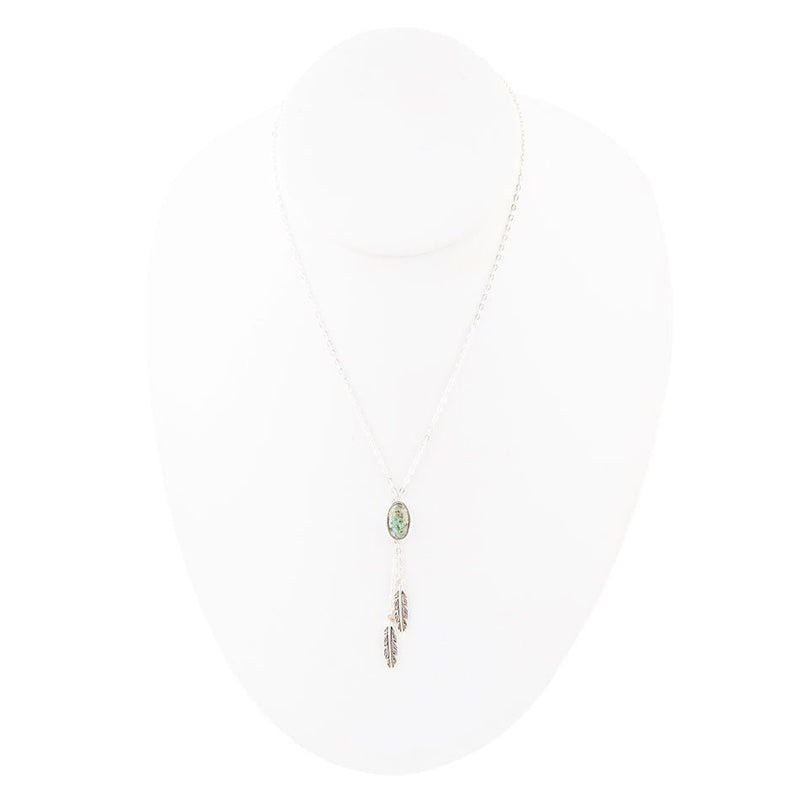 Feather Turquoise and Sterling Silver Necklace